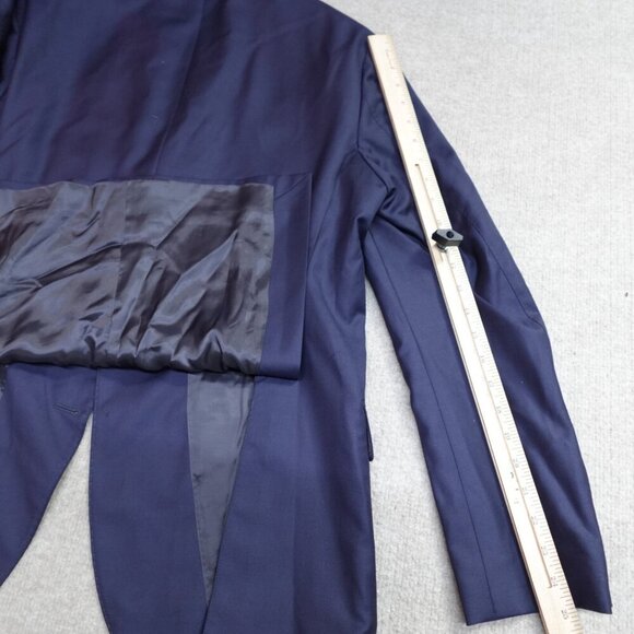 Pini Parma Suit 41R Pants 34 x 32 Blue Solid Wool Unstructured - Picture 14 of 16